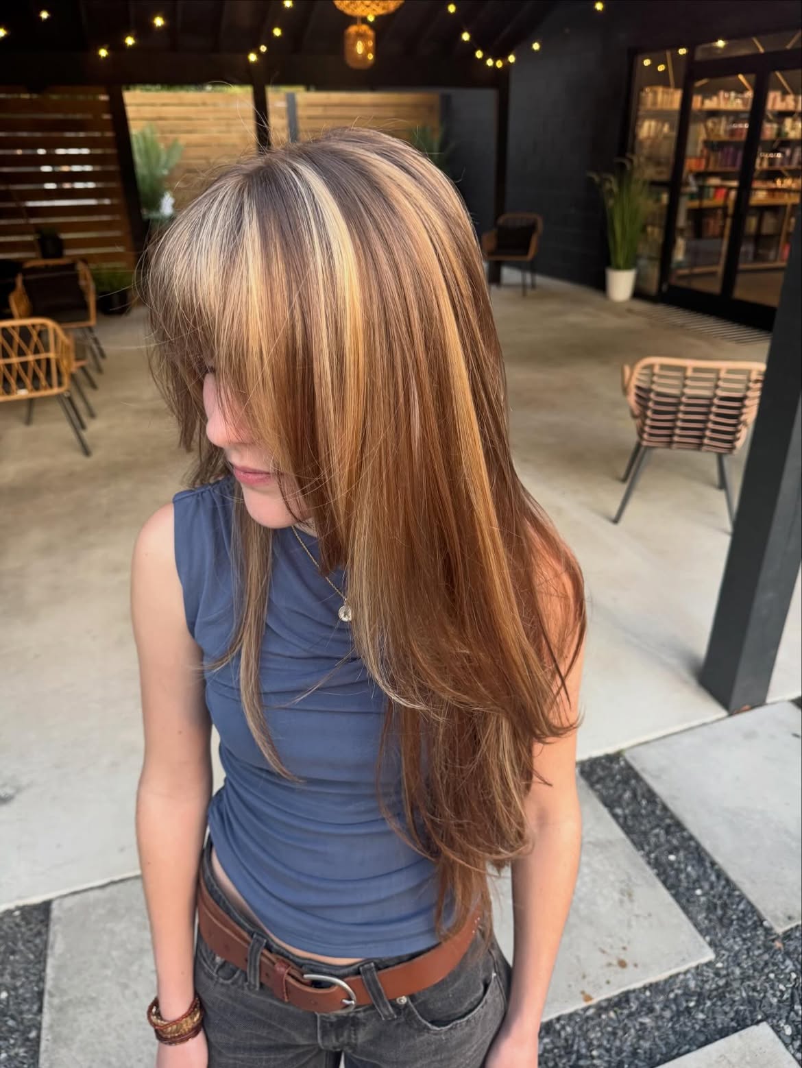 Y2K Chunky Highlights With Wispy Bangs