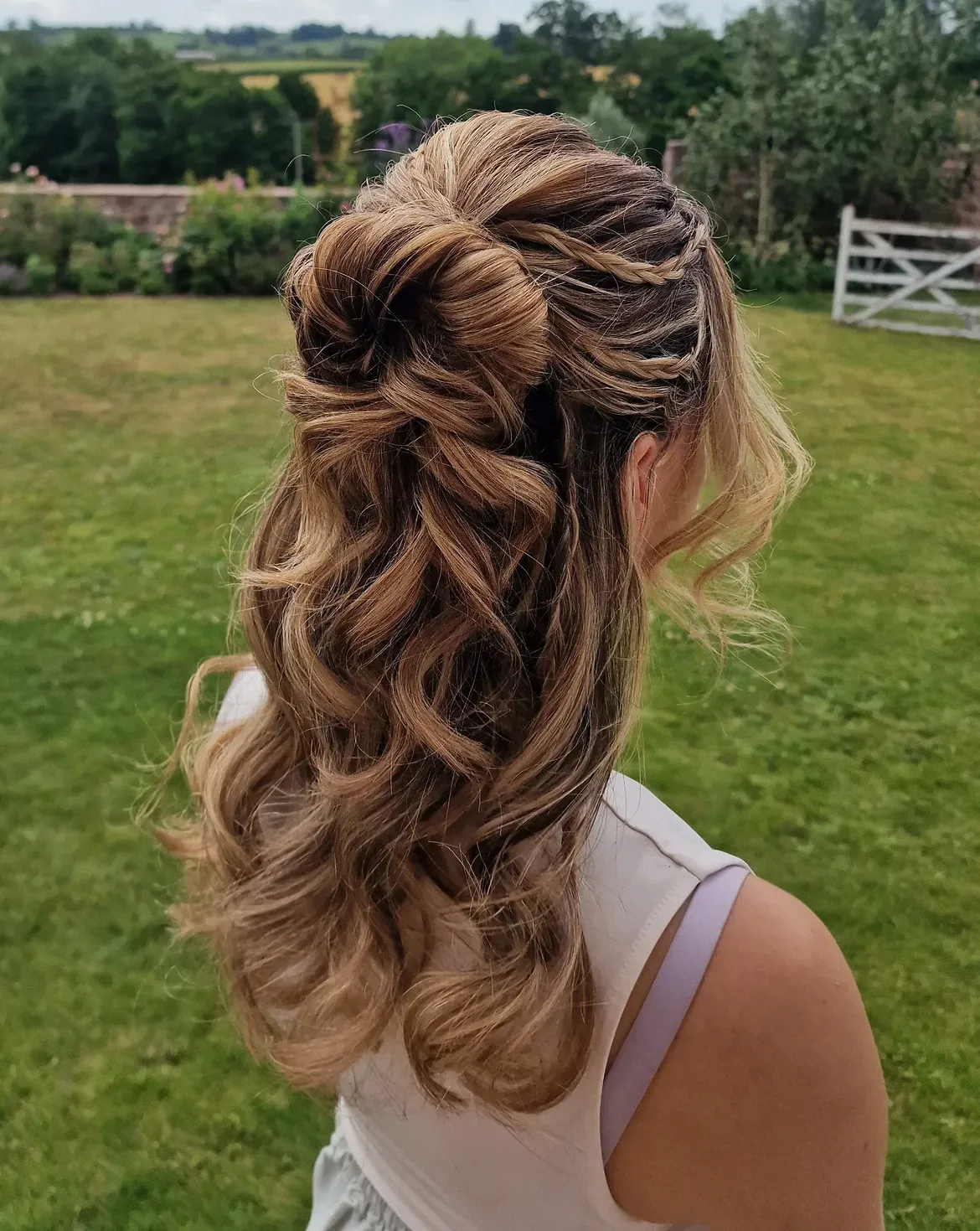 Boho Braided Half Up Half Down Wedding Style