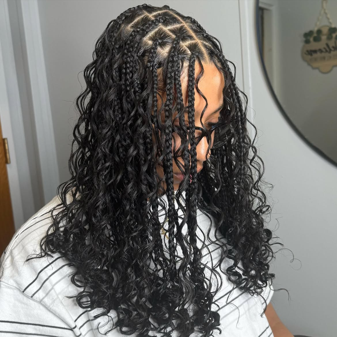 Boho Goddess Braids With Defined Curly Ends