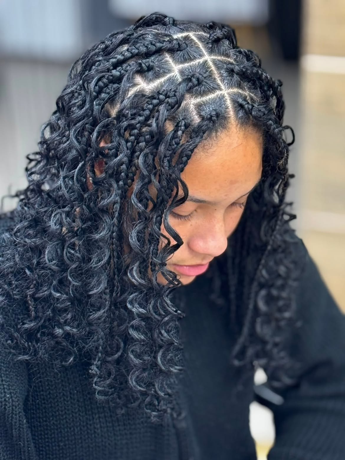 Boho Goddess Braids With Defined Curly Ends