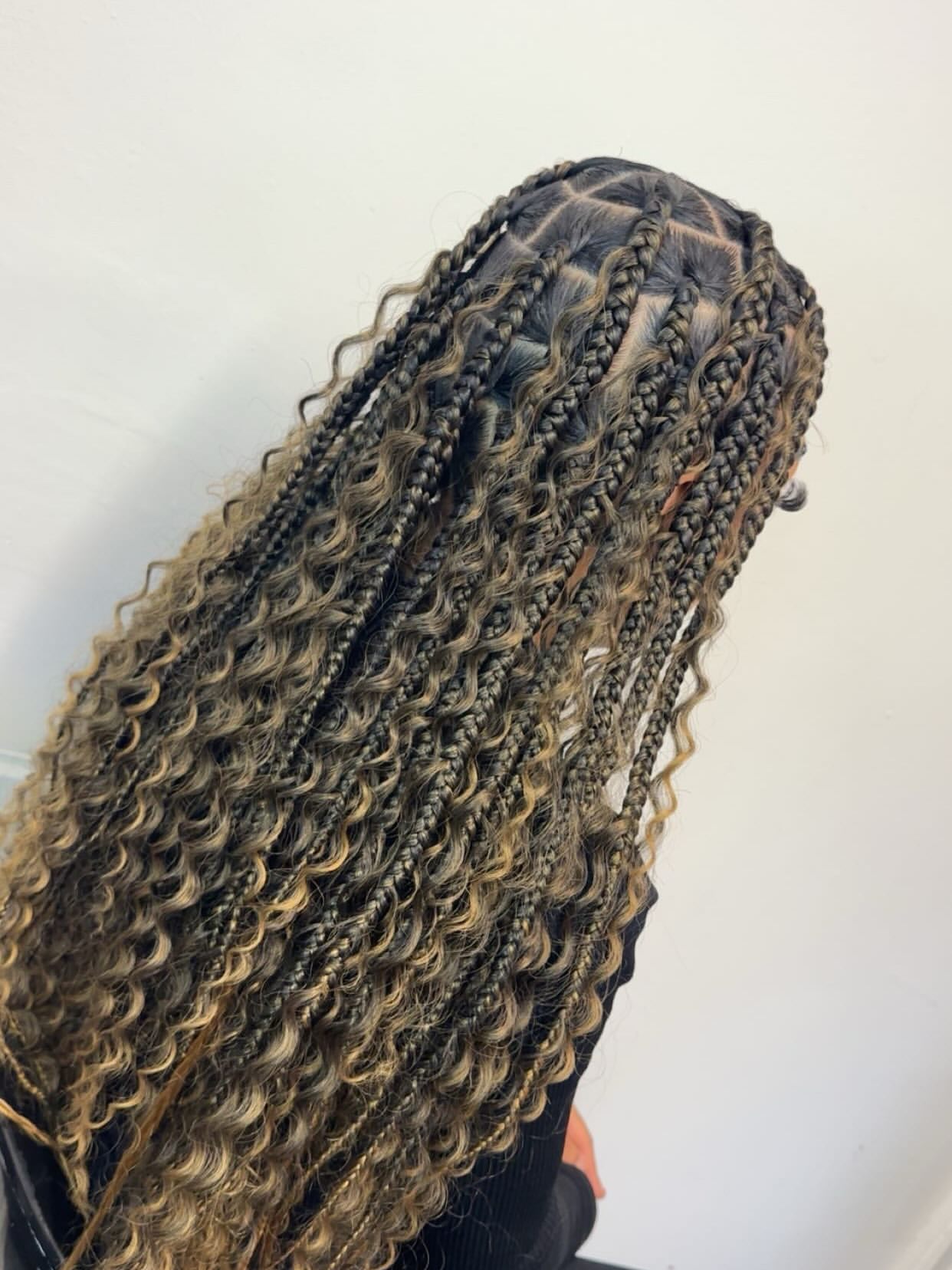 Boho Goddess Braids With Honey Blonde Highlights