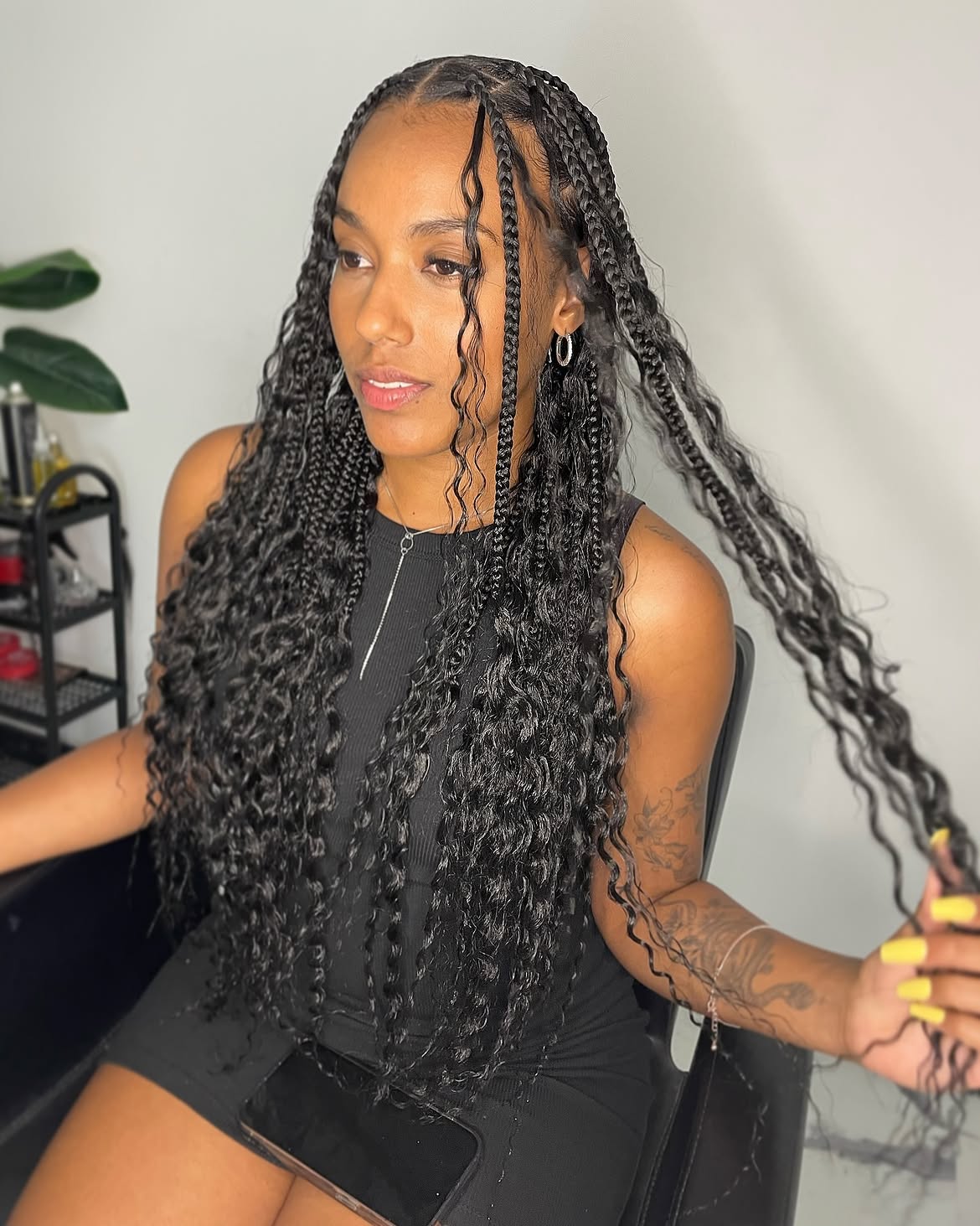 Boho Goddess Braids With Long Curly Ends