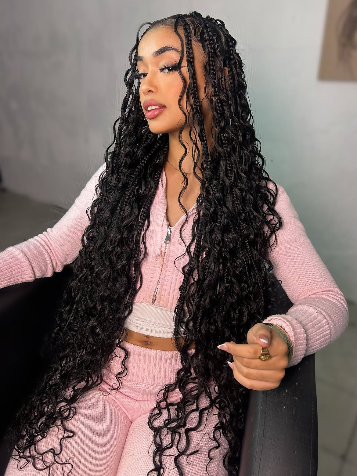 Boho Goddess Braids With Long Curly Texture