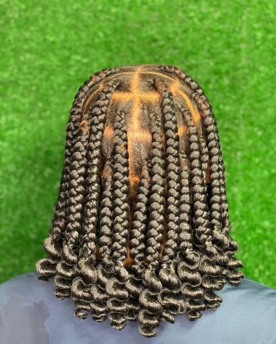 Chic Box Braids With Curly Ends