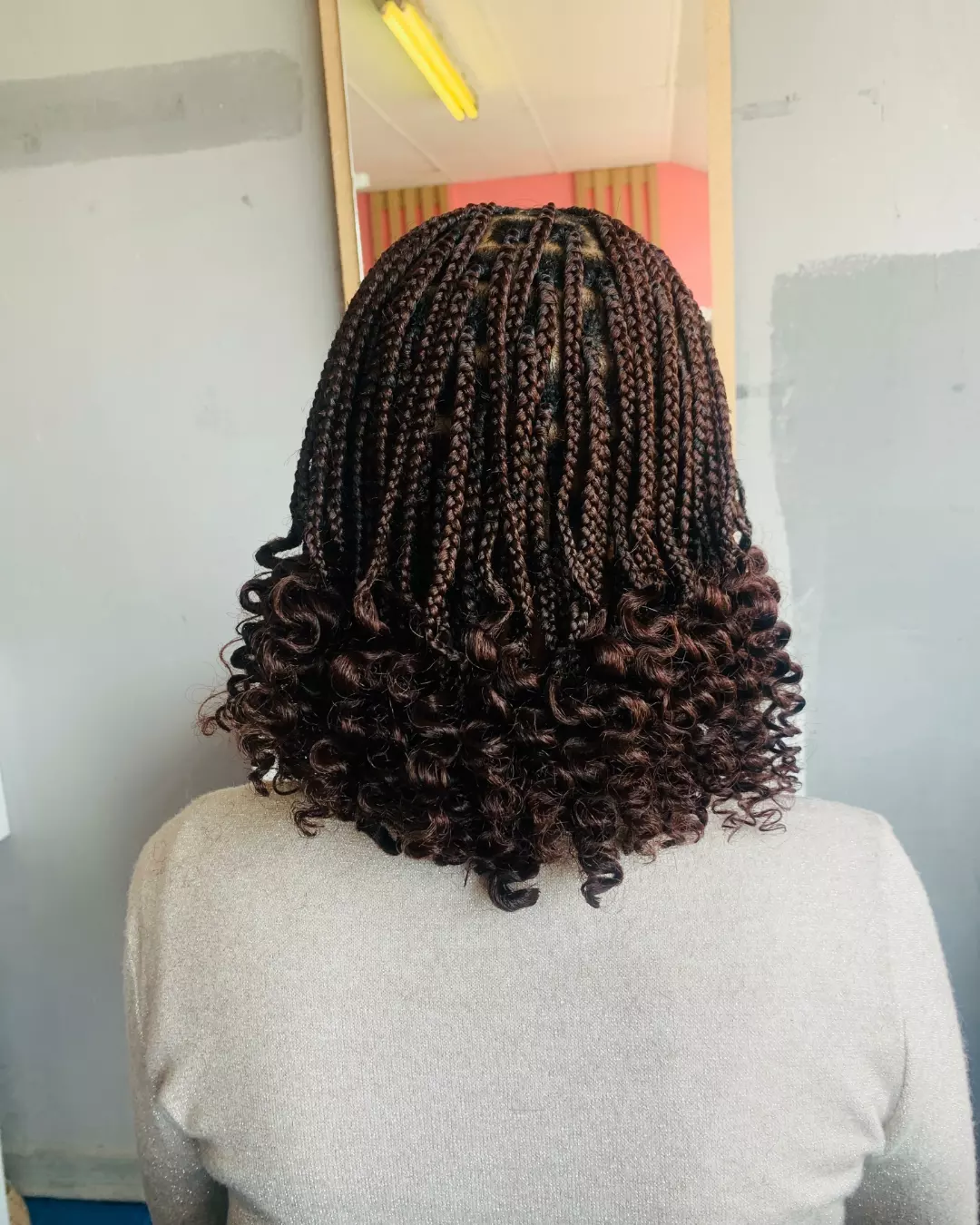 Chic Shoulder-Length Box Braids With Curly Ends