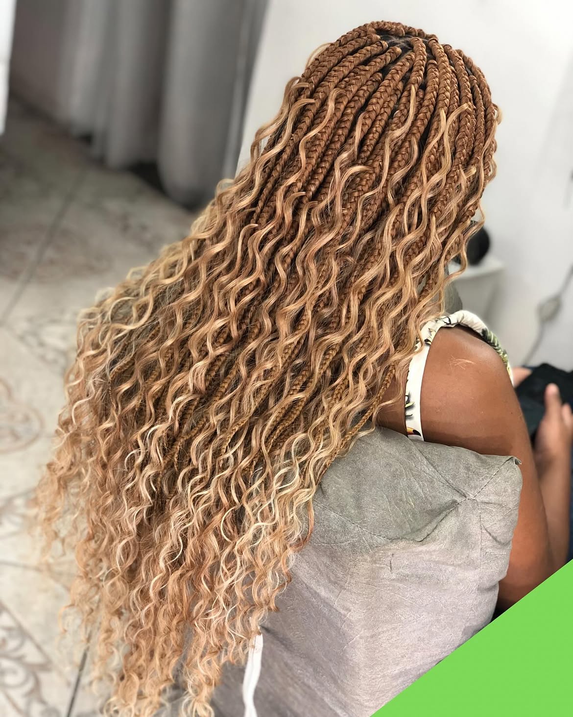 Honey Blonde Wavy Goddess Braids With Texture