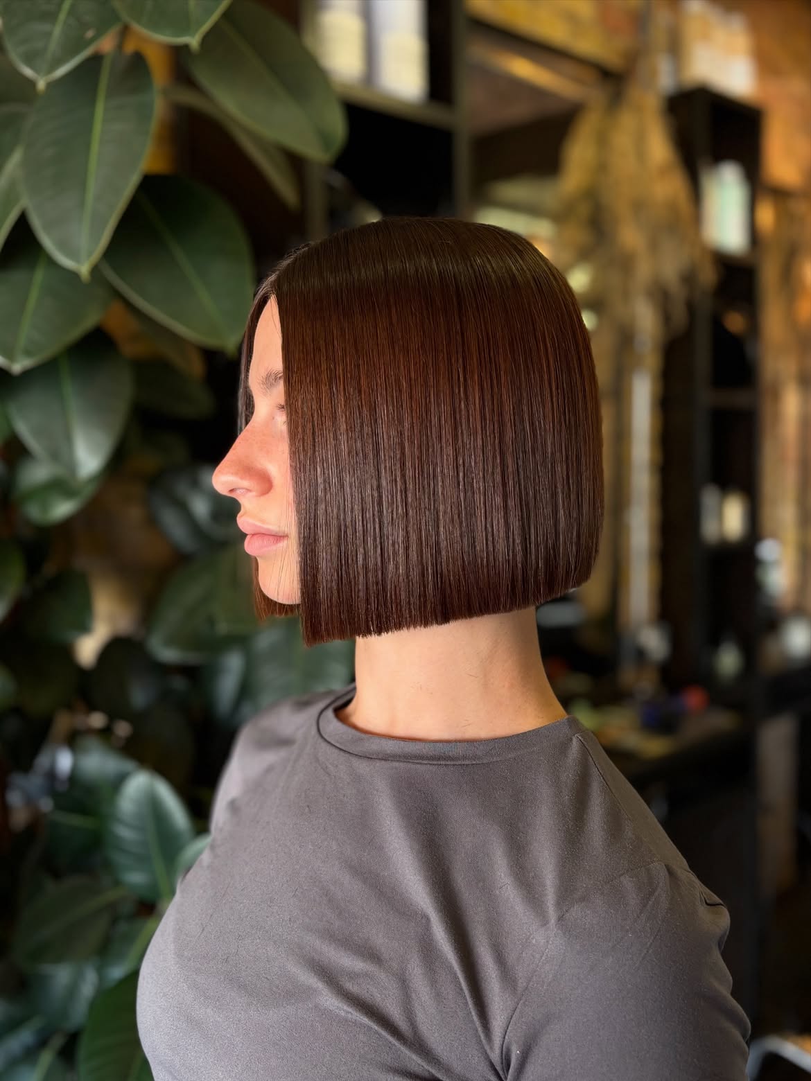 Razor-Sharp Blunt Bob With Deep Side Part