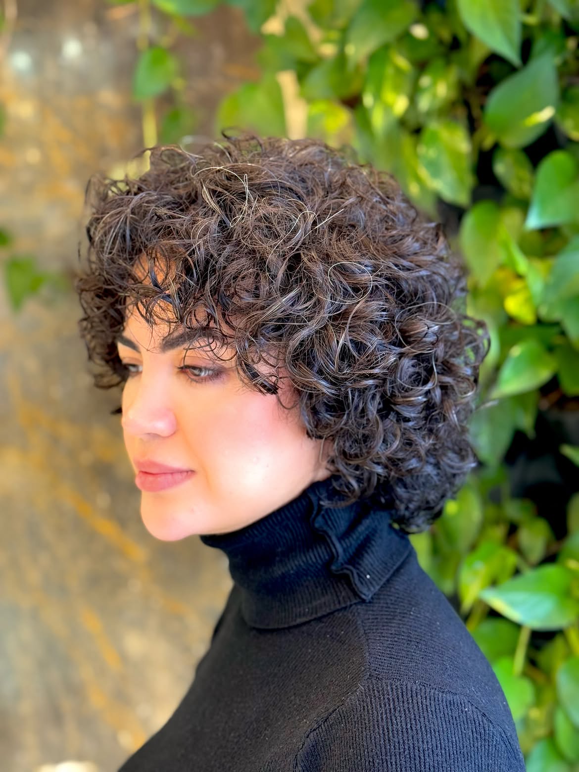 Textured Curly Bob With Soft Face Framing Layers